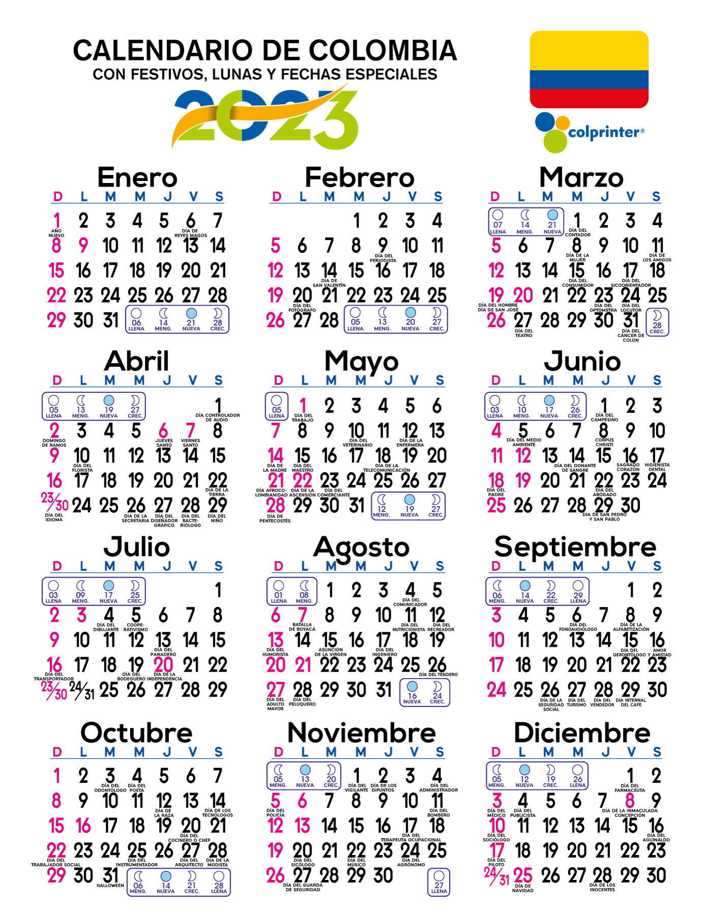 calendario de colombia
